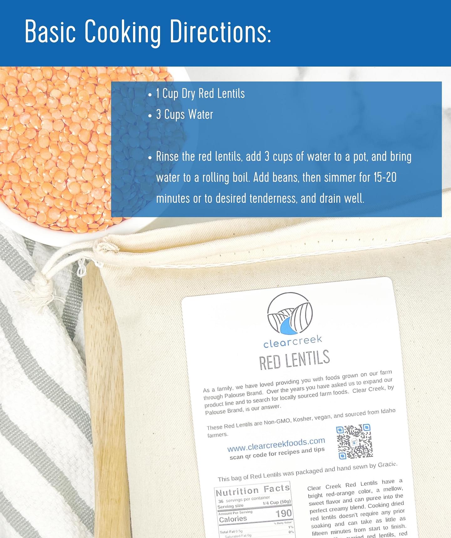 Red Lentils Cotton Bag | 4 LB