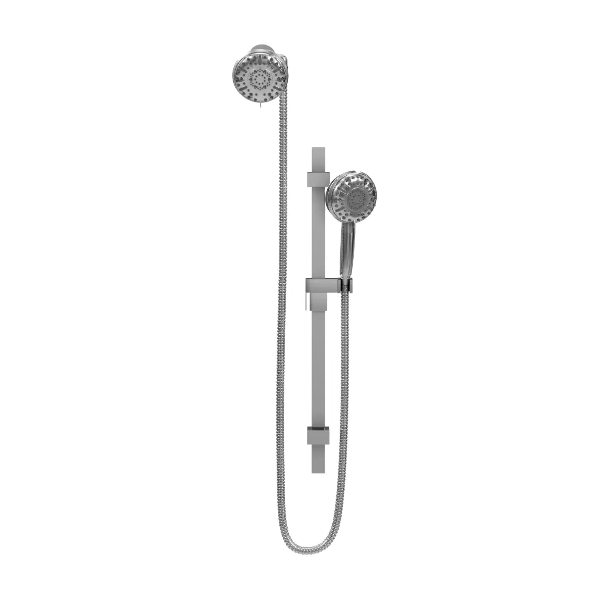 Retreat 4-in Multi-function Showerhead Shower System with Slide Bar and Multi-function Handshower Chrome 1.8 GPM