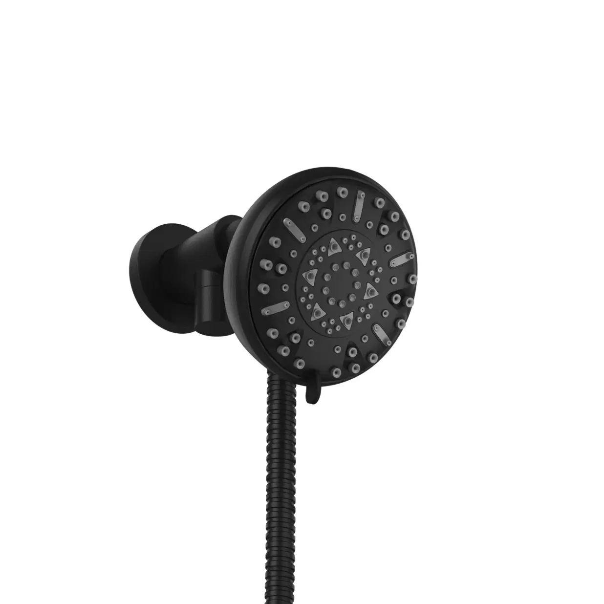 Retreat 4-in Multi-function Showerhead Shower System with Slide Bar and Multi-function Handshower Matte Black 1.8 GPM