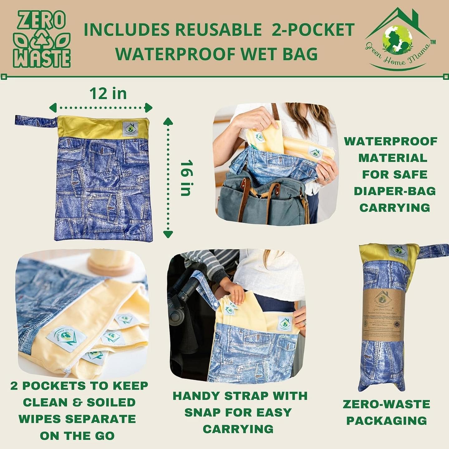 Reusable Paper Towels Washable Roll 29Pack, Reusable Baby Wipes, Washable Paper Towels Cloth, Cloth Paper Towels Reusable Washable, Paperless Paper Towels Alternative, Zero Waste Wet Bag & Wash Cloth Sunshine