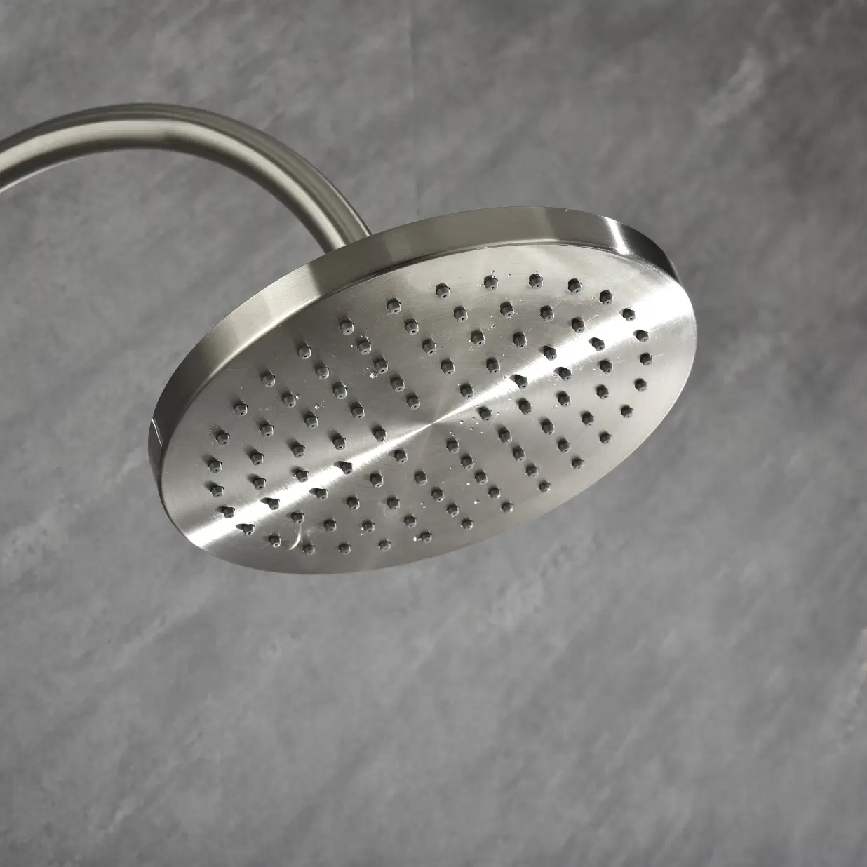 Riviera 8-in Rain Showerhead Shower System with 3-Body Jets Pivoting Shower Arm and Multi-function Handshower Brushed Nickel