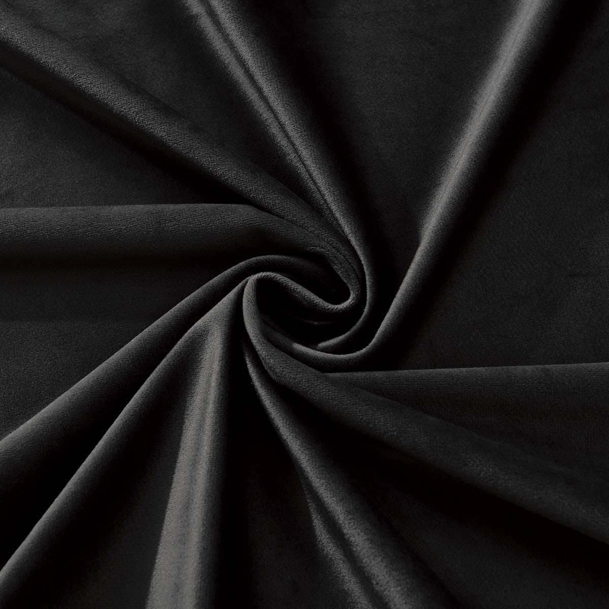 Royal Tradition Velvet Heavyweight Grommet Top Window Curtains, Set of 2 (52" Wx84 L) Solid Panels, Black 84" Long Black