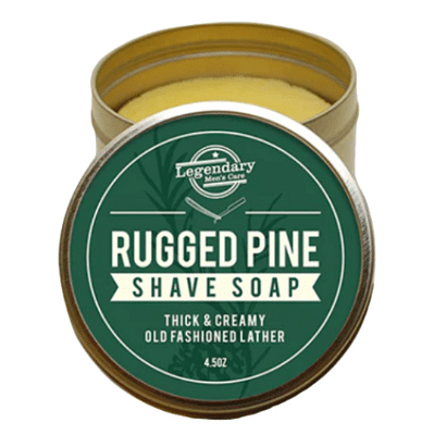 Rugged Pine Shave Soap - Luxury Old Fashioned Shaving Cream - With Natural Ingredients - No Synthetic Fragrance