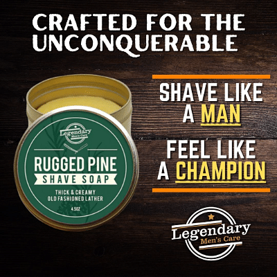 Rugged Pine Shave Soap - Luxury Old Fashioned Shaving Cream - With Natural Ingredients - No Synthetic Fragrance