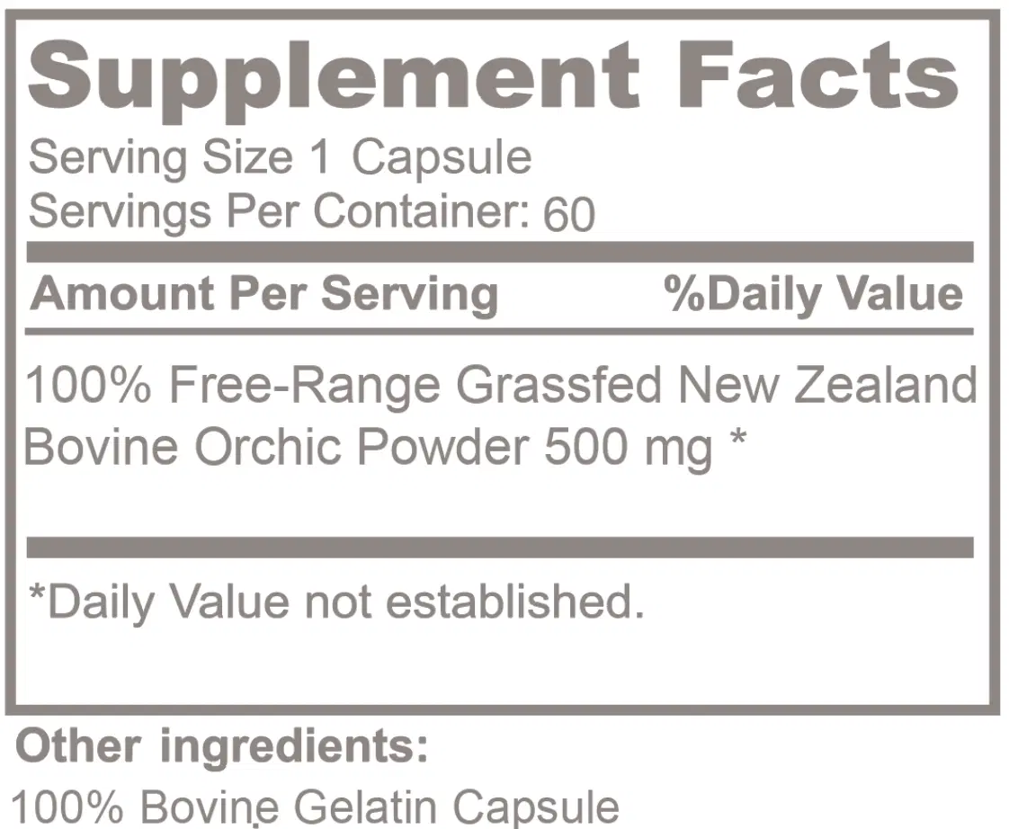 Clearance Sale l Grassfed Orchic Bovine Powder | 60 Count | Grass-Fed Glandular Support for Hormonal Vitality