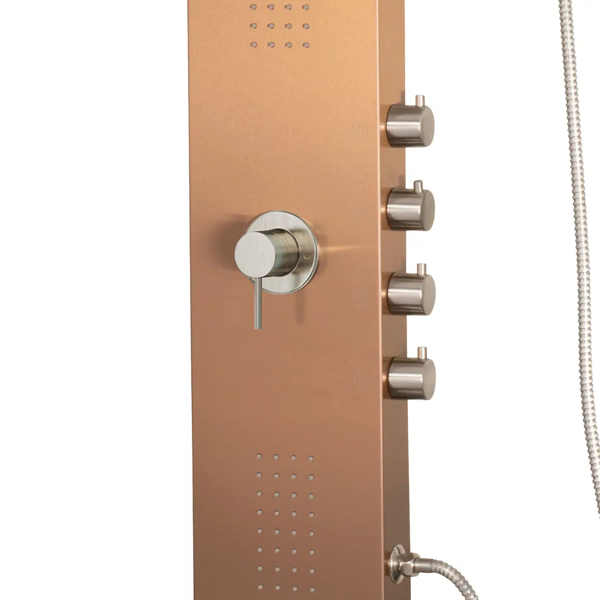 Santa Cruz 7-in ShowerSpa with Dual-function Rain and Waterfall Showerhead with Oversized Body Sprays and Handshower Bronze and Brushed Nickel