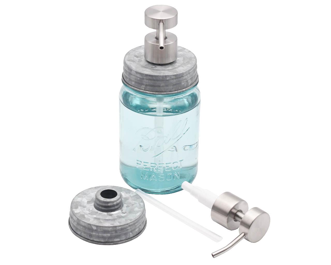 Satin / Brushed Finish Soap Pump Dispensers for Mason Jars