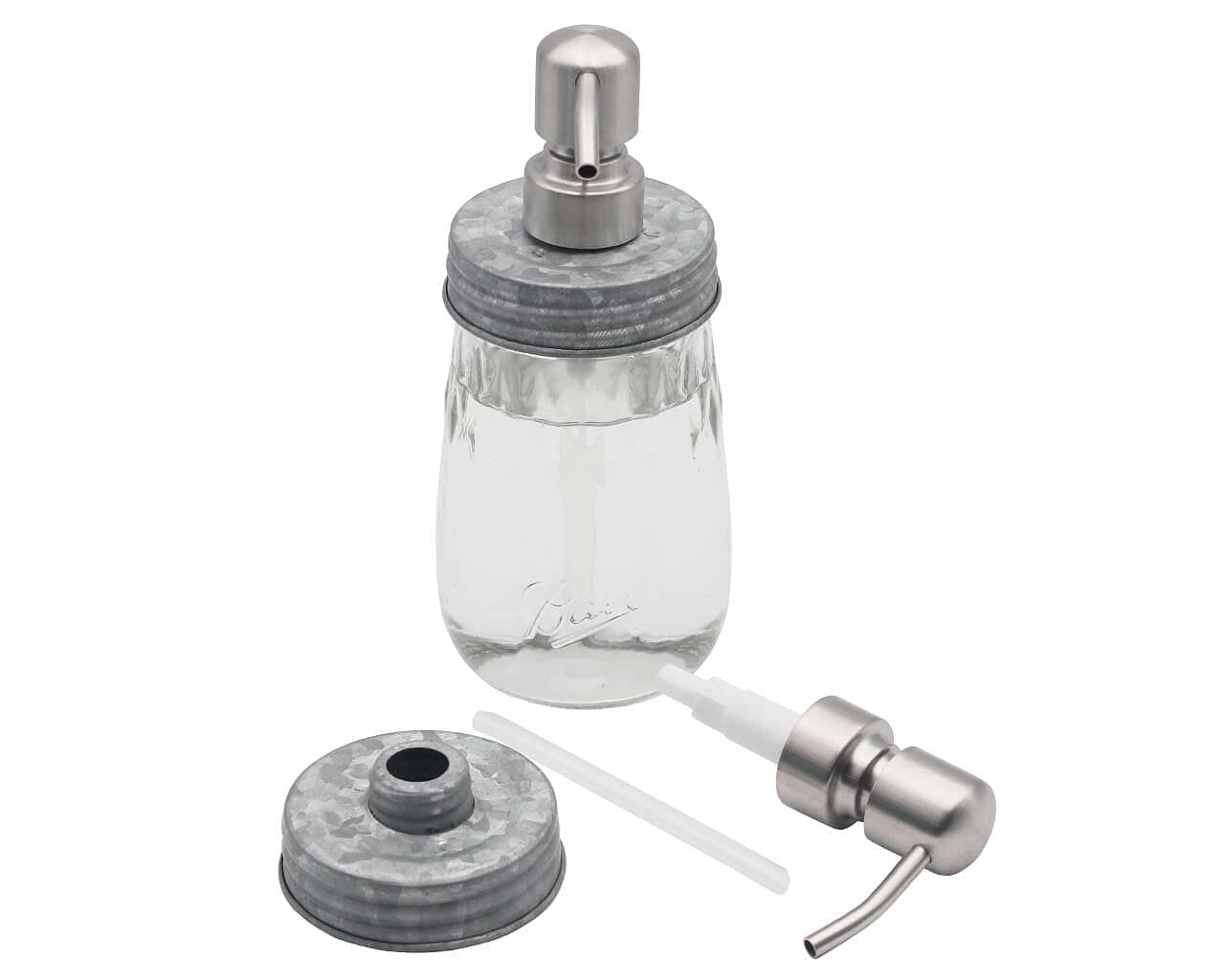 Satin / Brushed Finish Soap Pump Dispensers for Mason Jars