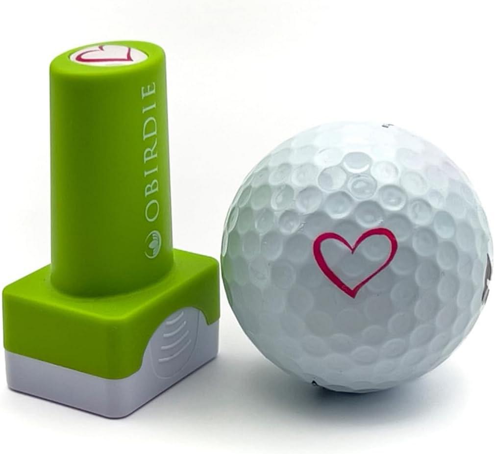 Self-Inking Golf Ball Stamp | Chic & Fun Golf Ball Stamper | Fast-Drying, Waterproof Golf Ball Marker Stamp | Reusable Golf Accessories for Women | Golfer Gifts | Golf Gadgets Heart