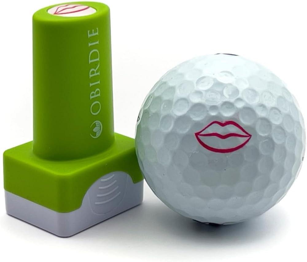 Self-Inking Golf Ball Stamp | Chic & Fun Golf Ball Stamper | Fast-Drying, Waterproof Golf Ball Marker Stamp | Reusable Golf Accessories for Women | Golfer Gifts | Golf Gadgets Lips