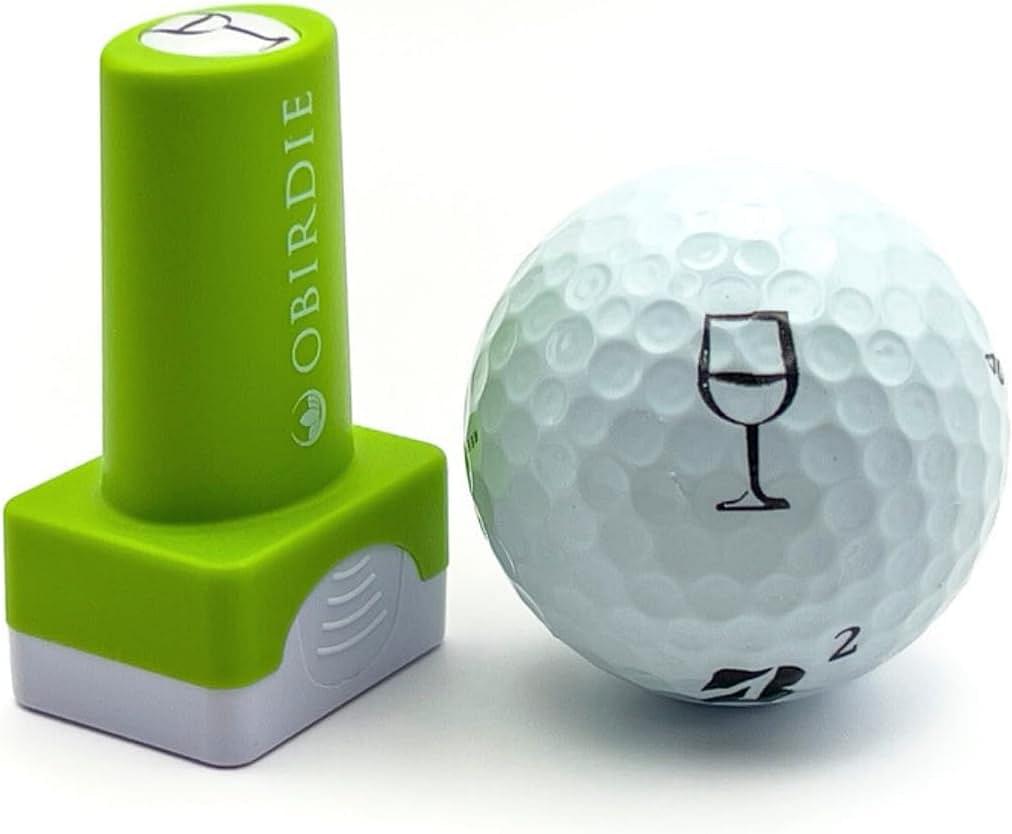 Self-Inking Golf Ball Stamp | Chic & Fun Golf Ball Stamper | Fast-Drying, Waterproof Golf Ball Marker Stamp | Reusable Golf Accessories for Women | Golfer Gifts | Golf Gadgets Wine Glass