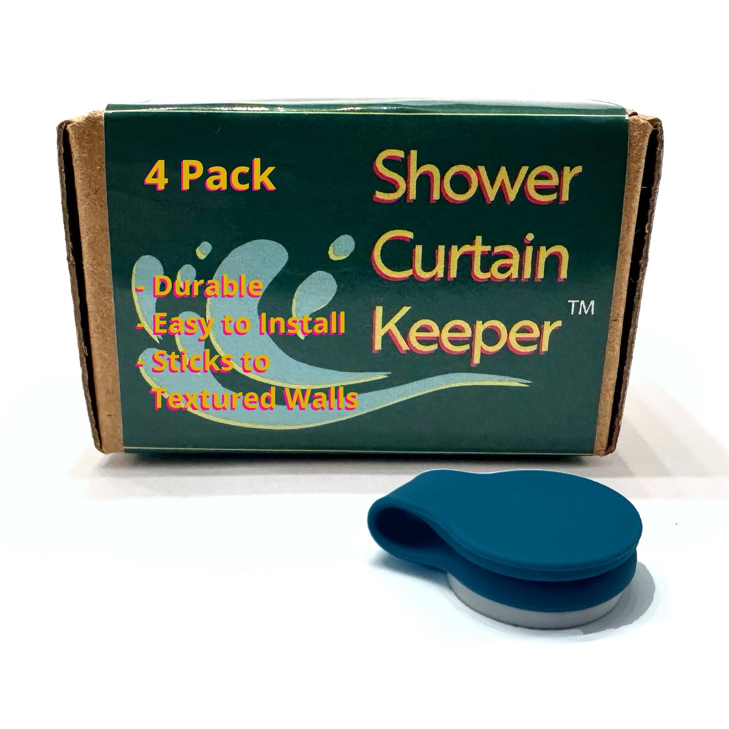 Shower Curtain Keeper 4 pack Biscay Bay Blue