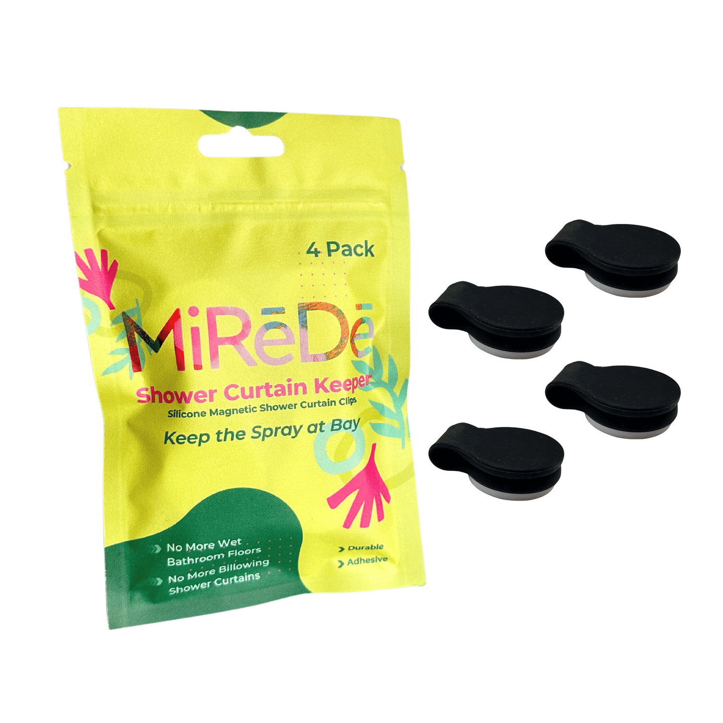 Shower Curtain Keeper 4 pack Black - 3 pack