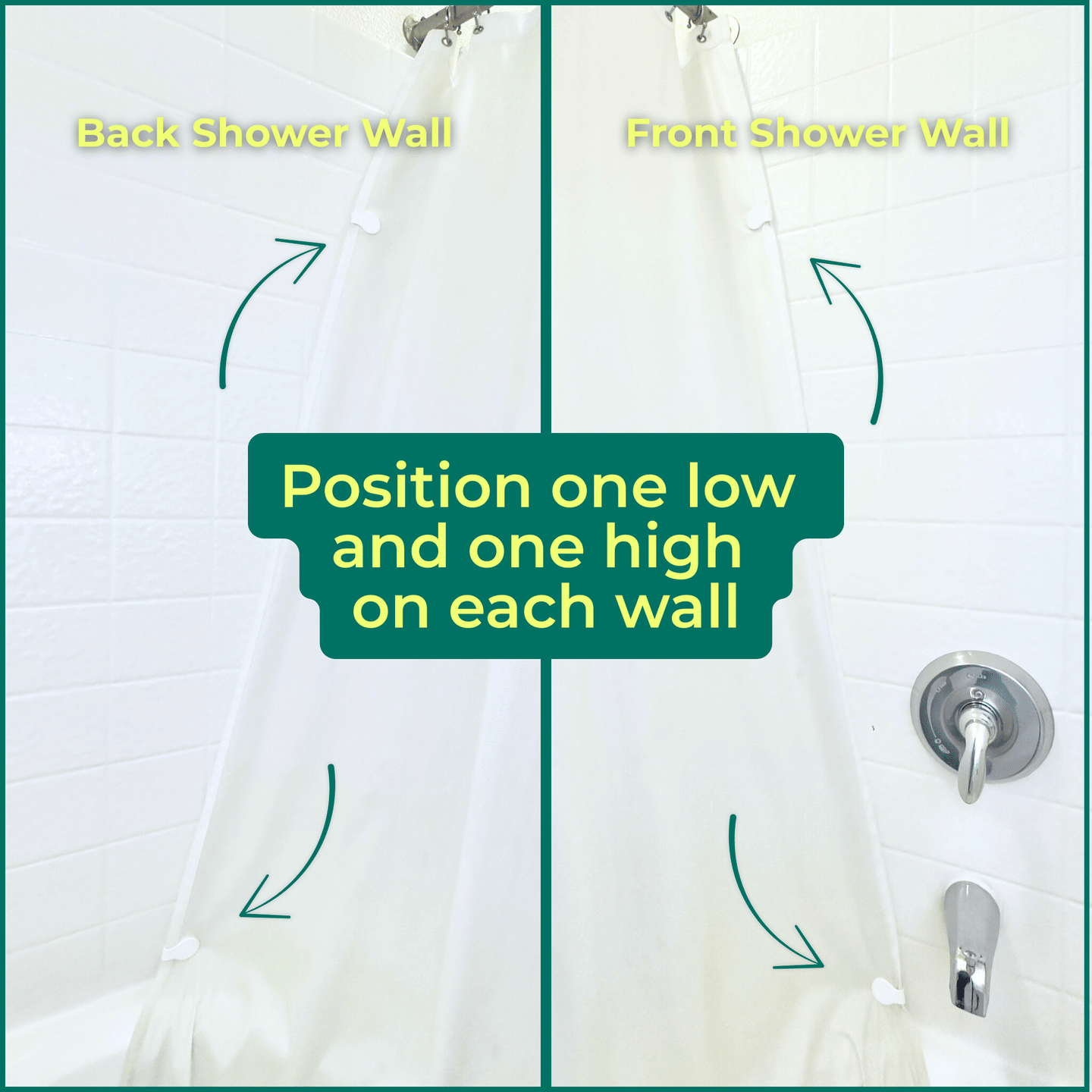 Shower Curtain Keeper 4 pack Bright White - 3 pack