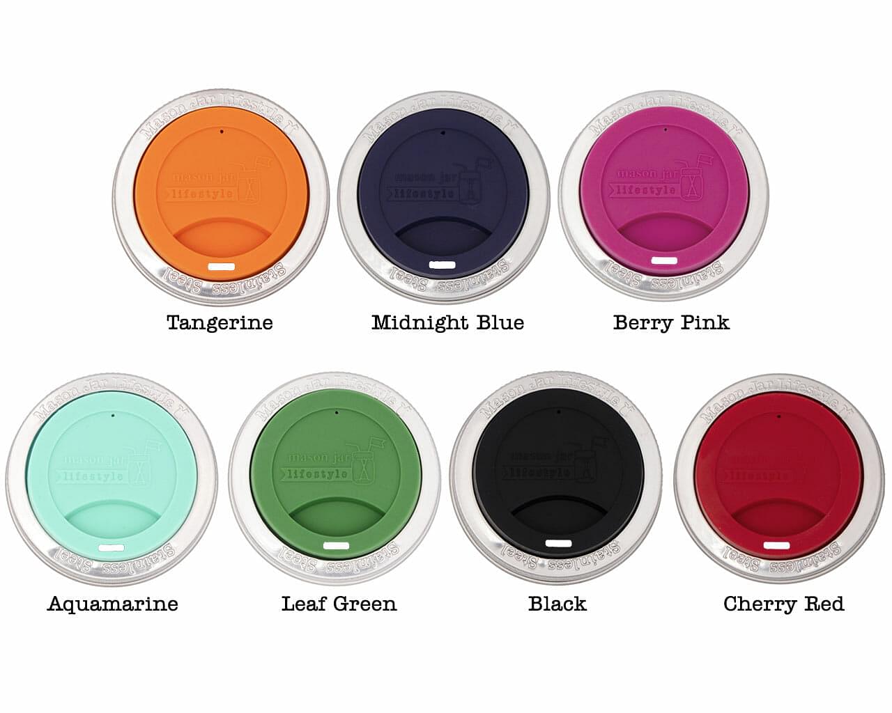 Silicone Drinking Lid with Stainless Steel Band for Mason Jars