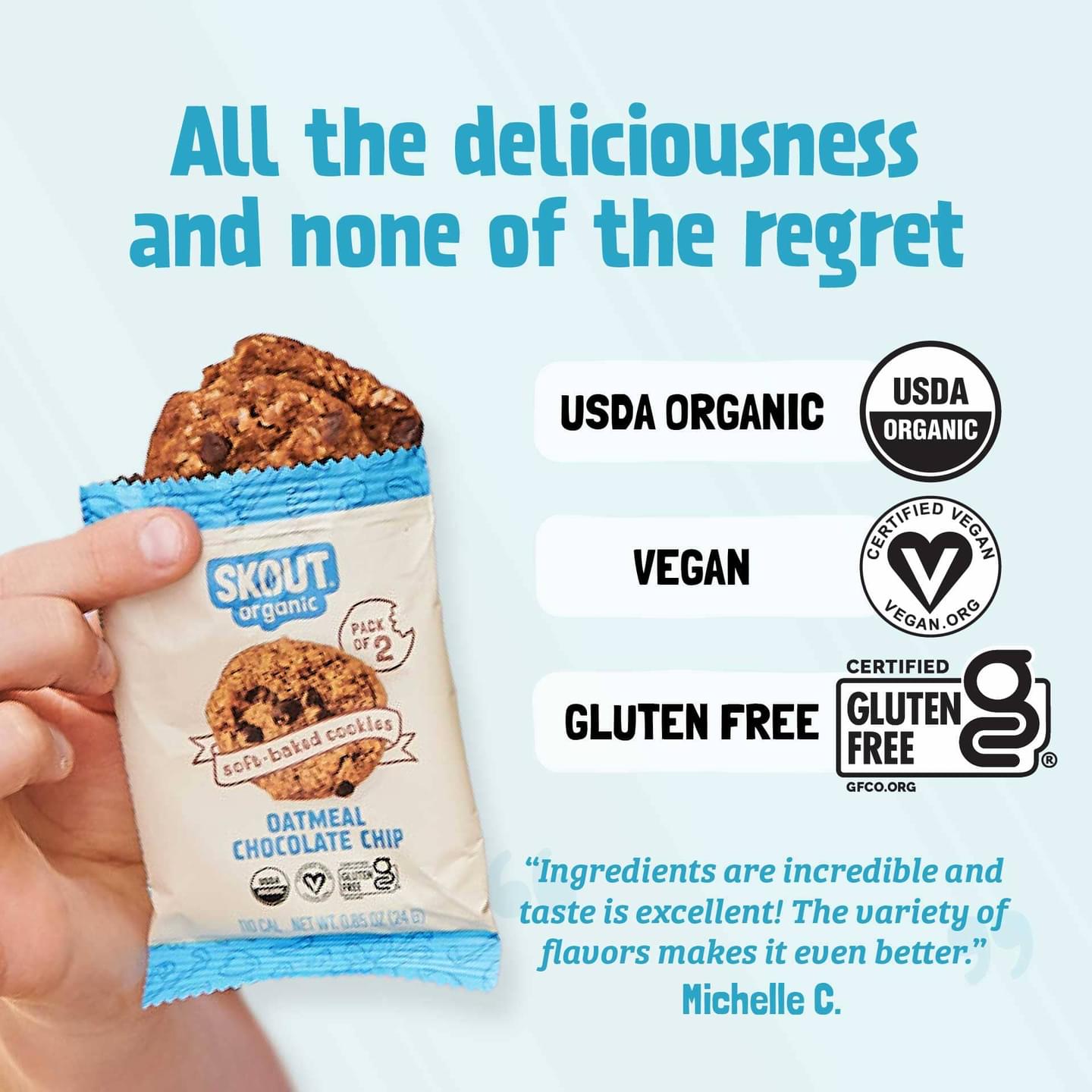 Skout Organic Oatmeal Chocolate Chip Soft Baked Cookies