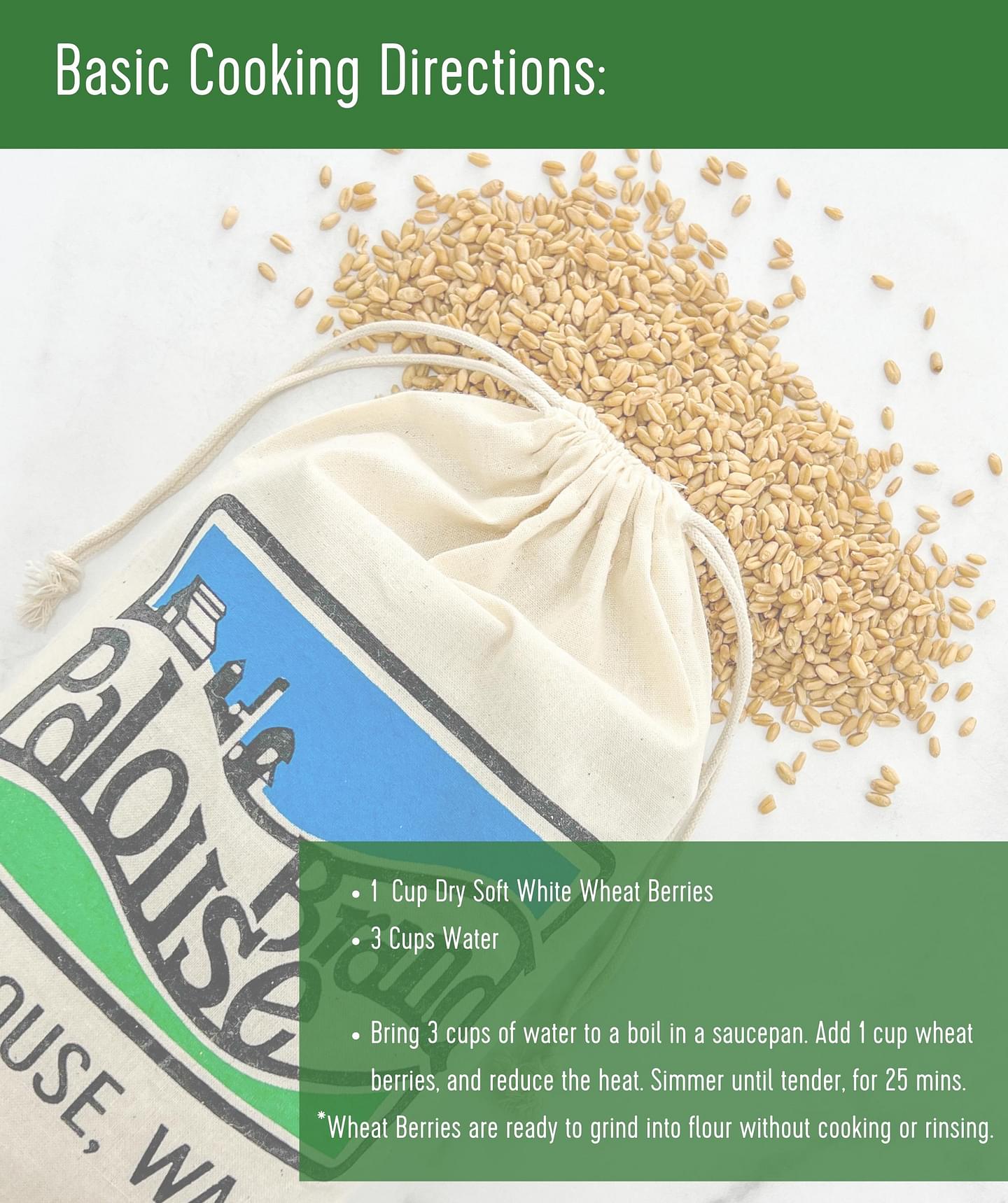 Soft White Wheat Berries Pack | 15 LBS