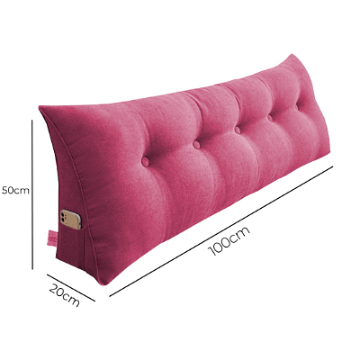 SOGA 100cm Red Triangular Wedge Bed Pillow Headboard Backrest Bedside Tatami Cushion Home Decor