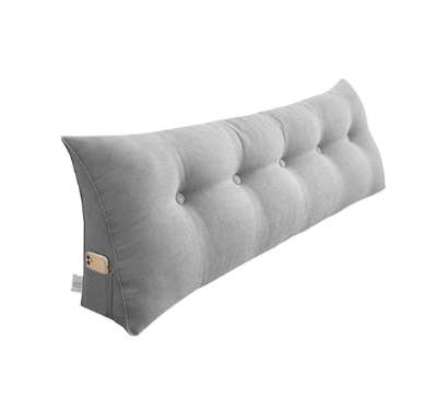SOGA 100cm Silver Triangular Wedge Bed Pillow Headboard Backrest Bedside Tatami Cushion Home Decor