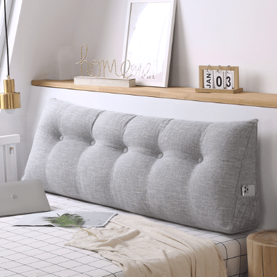 SOGA 100cm Silver Triangular Wedge Bed Pillow Headboard Backrest Bedside Tatami Cushion Home Decor
