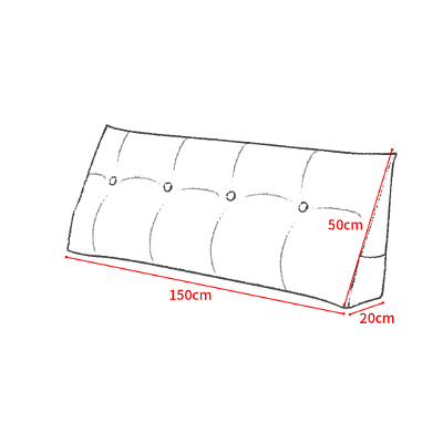 SOGA 150cm Blue Triangular Wedge Bed Pillow Headboard Backrest Bedside Tatami Cushion Home Decor