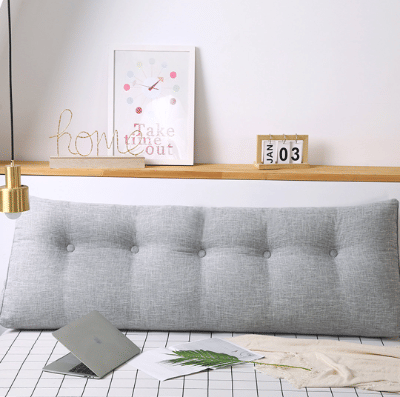 SOGA 180cm Silver Triangular Wedge Bed Pillow Headboard Backrest Bedside Tatami Cushion Home Decor