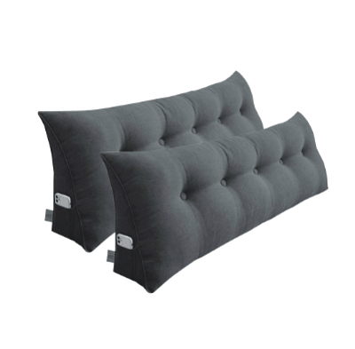 SOGA 2X 100cm Dark Grey Triangular Wedge Bed Pillow Headboard Backrest Bedside Tatami Cushion Home Decor