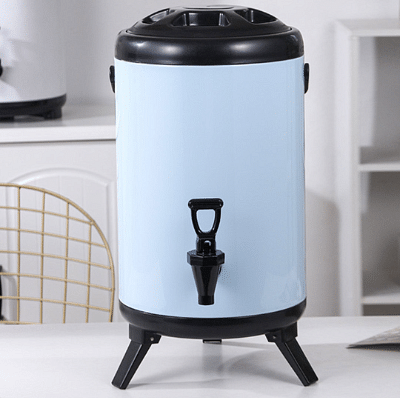 SOGA 2X 12L Stainless Steel Insulated Milk Tea Barrel Hot and Cold Beverage Dispenser Container with Faucet White