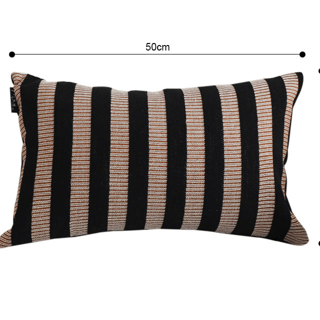 SOGA 2X 30x50cm Black & Tan Striped Rectangular Pillow Covers – Decorative Throw Pillowcases for Sofa, Bed & Home Decor