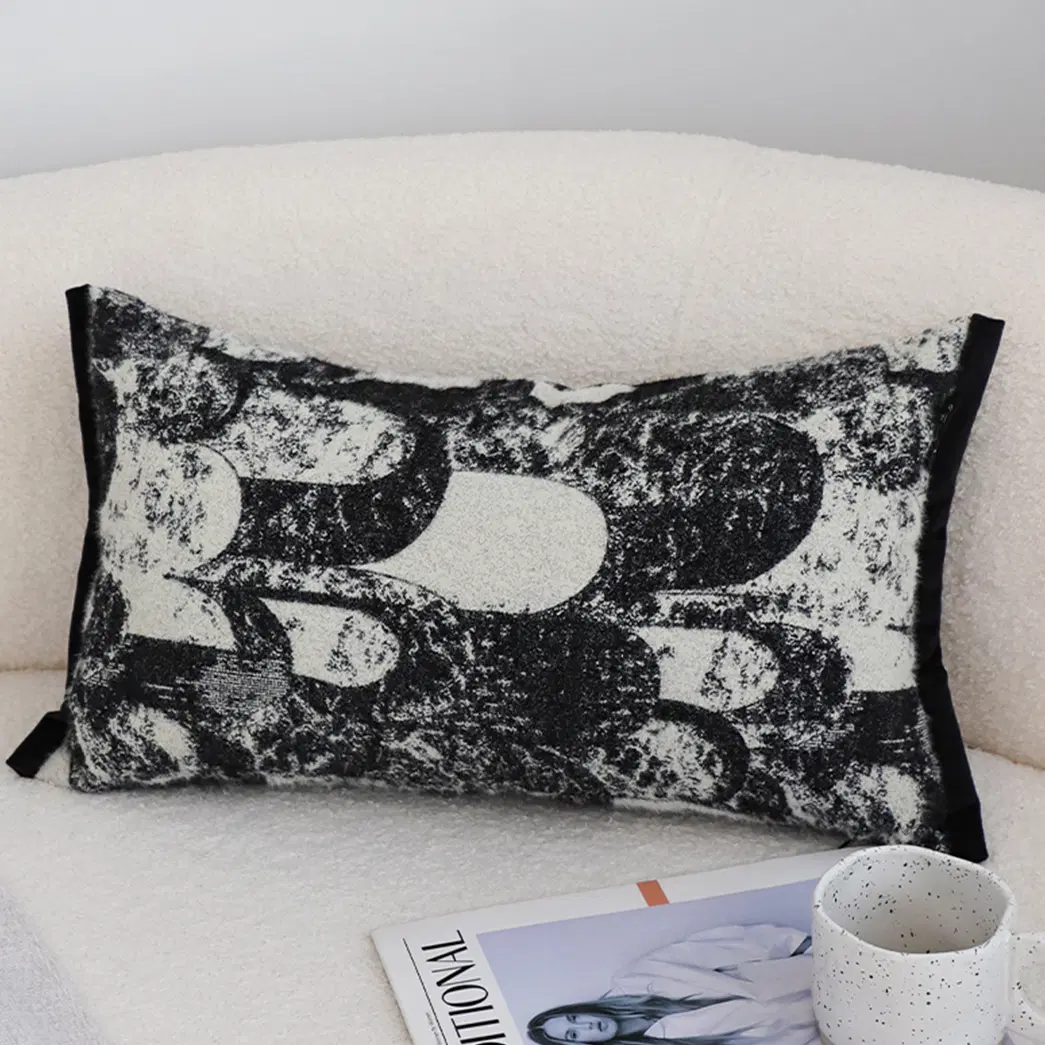 SOGA 2X 30x50cm Modern Black & White Abstract Lumbar Pillow Covers – Decorative Rectangular Throw Pillowcases for Sofa, Bed & Home Decor