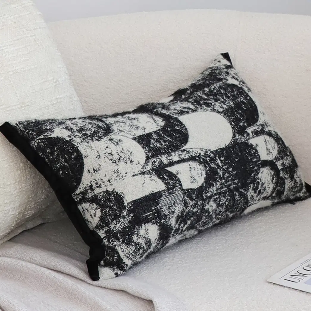 SOGA 2X 30x50cm Modern Black & White Abstract Lumbar Pillow Covers – Decorative Rectangular Throw Pillowcases for Sofa, Bed & Home Decor