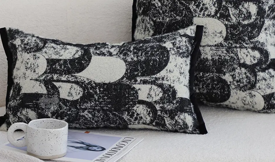 SOGA 2X 30x50cm Modern Black & White Abstract Lumbar Pillow Covers – Decorative Rectangular Throw Pillowcases for Sofa, Bed & Home Decor