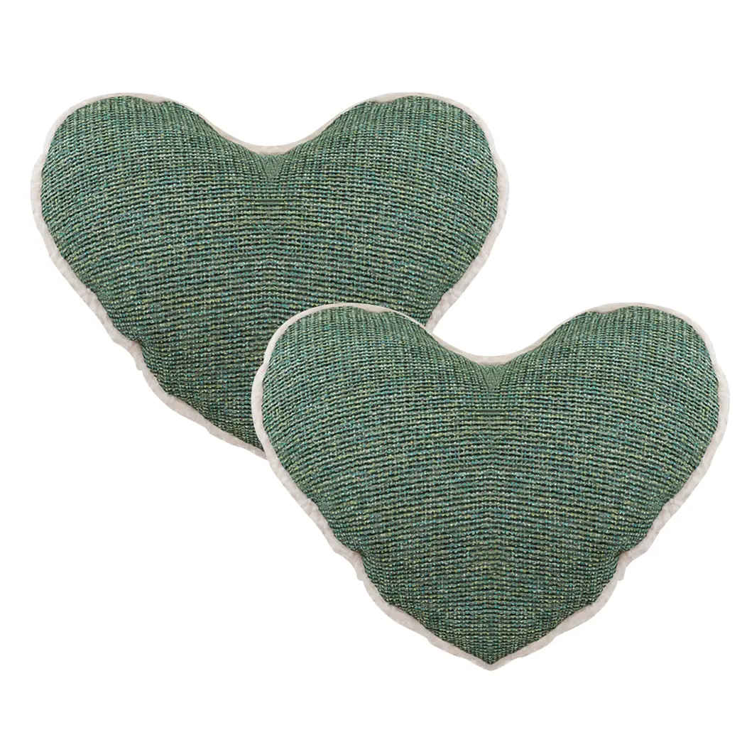 SOGA 2X 42x32cm Cozy Heart-Shaped Woven Pillow Covers – Decorative Textured Throw Pillowcases for Sofa, Bed & Home Decor