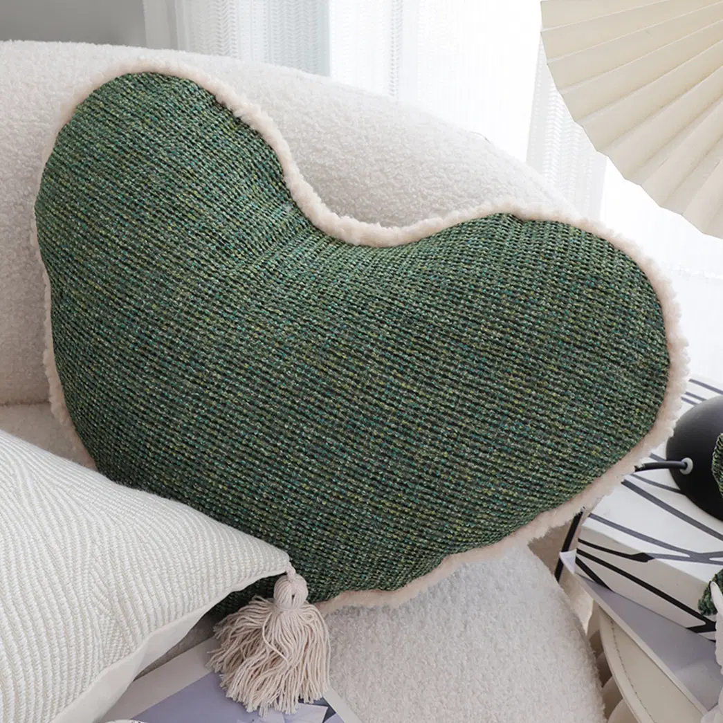 SOGA 2X 42x32cm Cozy Heart-Shaped Woven Pillow Covers – Decorative Textured Throw Pillowcases for Sofa, Bed & Home Decor
