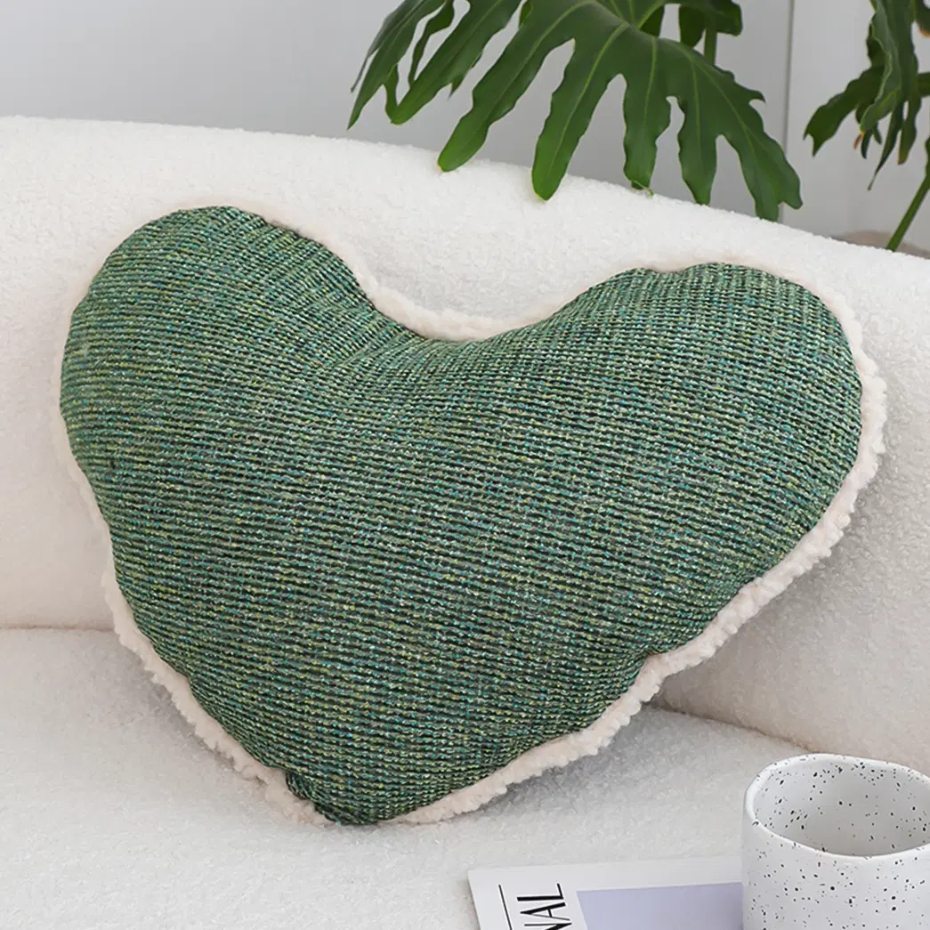 SOGA 2X 42x32cm Cozy Heart-Shaped Woven Pillow Covers – Decorative Textured Throw Pillowcases for Sofa, Bed & Home Decor