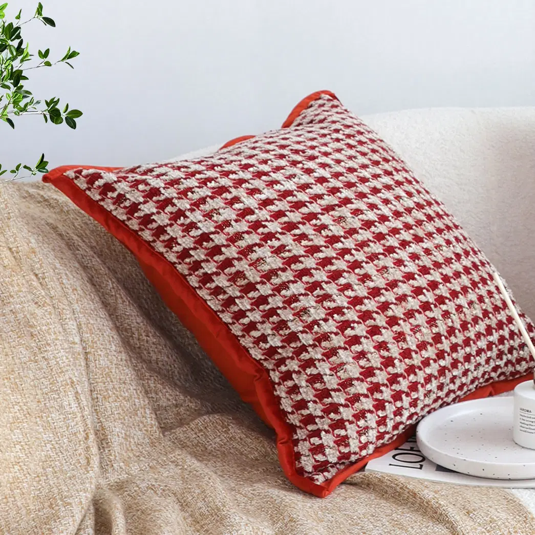 SOGA 2X 45cm Cozy Chic Houndstooth Pillow Covers – Decorative Throw Pillowcases for Sofa, Bed & Home Decor