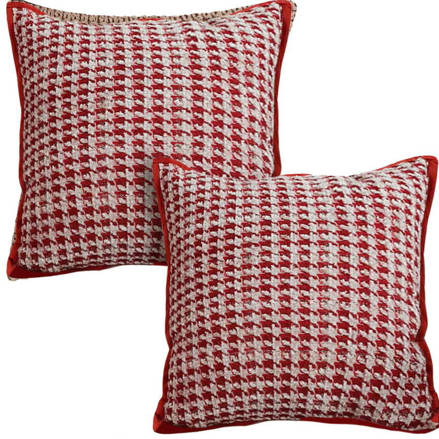 SOGA 2X 45cm Cozy Chic Houndstooth Pillow Covers – Decorative Throw Pillowcases for Sofa, Bed & Home Decor