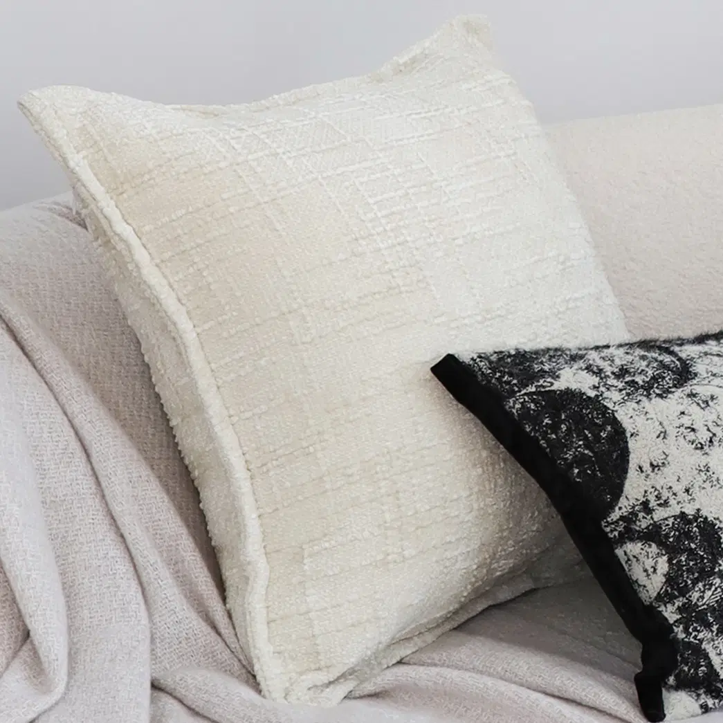 SOGA 2X 45cm Cozy Cream Textured Pillow Covers – Decorative Pillowcases for Sofa, Bed & Home Decor