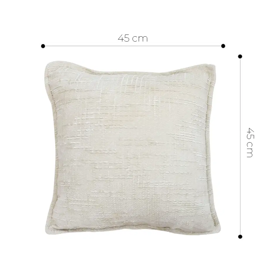SOGA 2X 45cm Cozy Cream Textured Pillow Covers – Decorative Pillowcases for Sofa, Bed & Home Decor