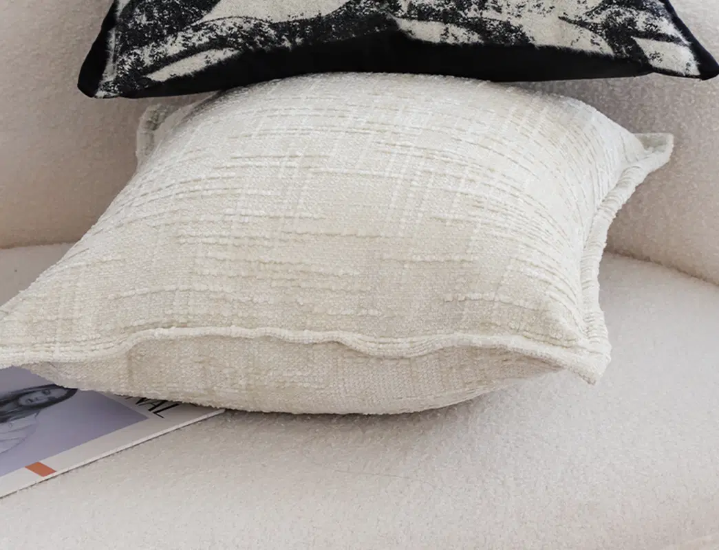 SOGA 2X 45cm Cozy Cream Textured Pillow Covers – Decorative Pillowcases for Sofa, Bed & Home Decor