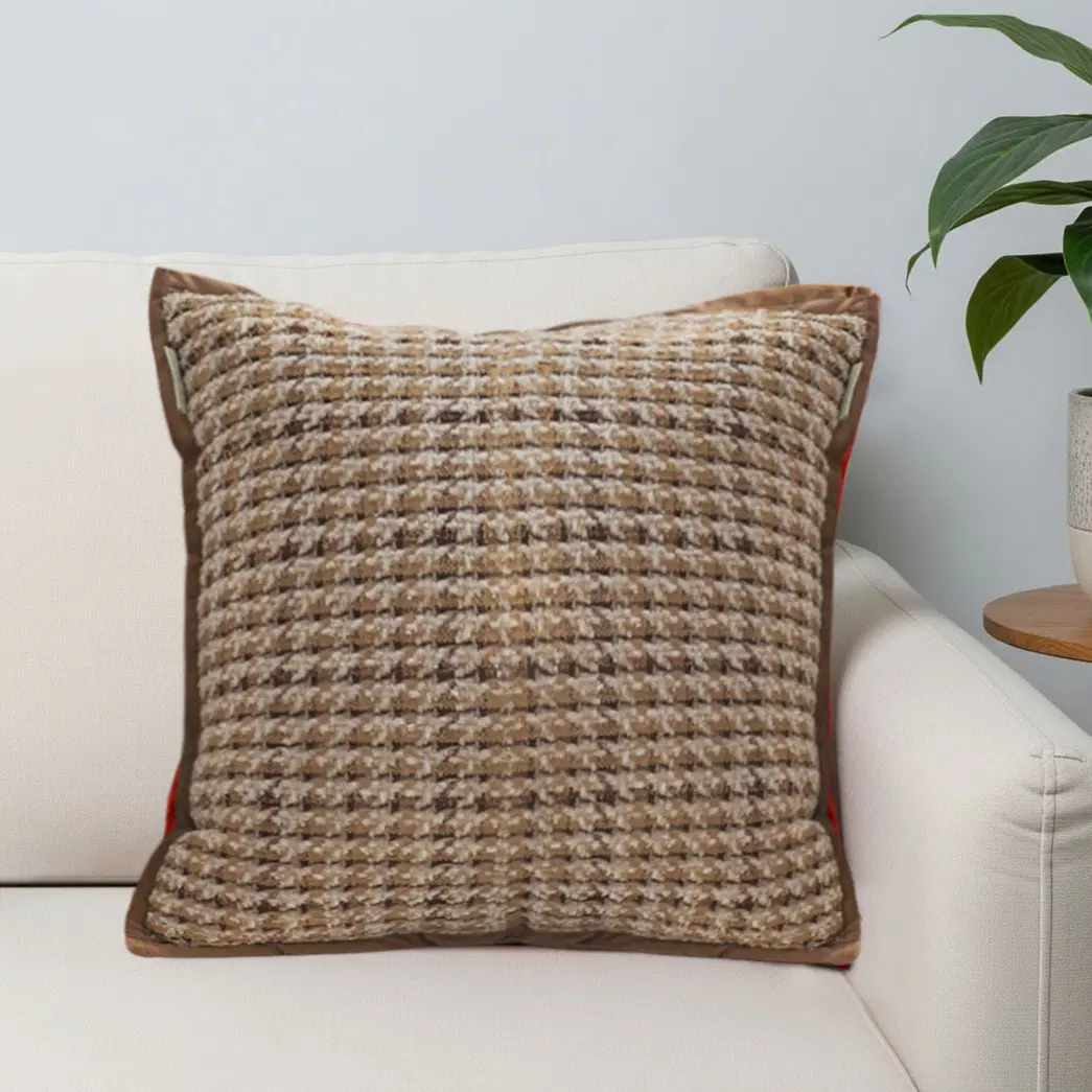 SOGA 2X 45cm Cozy Woven Brown Pillow Covers – Decorative Textured Throw Pillowcases for Sofa, Bed & Home Decor