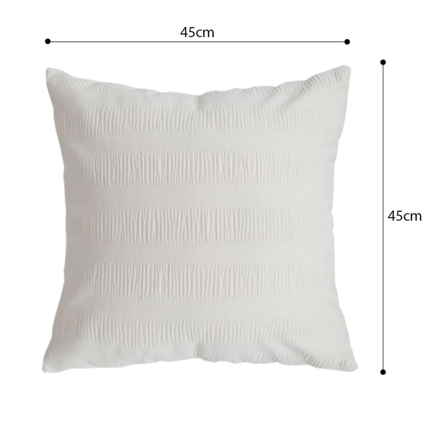 SOGA 2X 45cm Cream Corduroy Decorative Pillow Covers – Soft Textured Polyester Cushion Cases for Sofa, Couch, or Bed