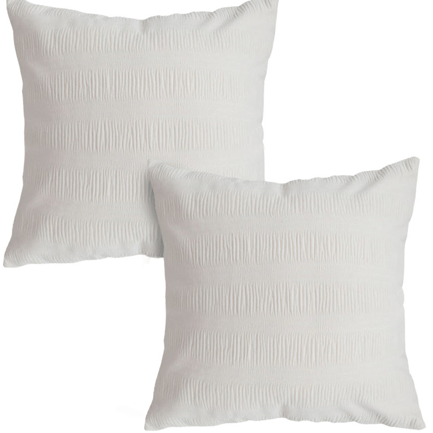 SOGA 2X 45cm Cream Corduroy Decorative Pillow Covers – Soft Textured Polyester Cushion Cases for Sofa, Couch, or Bed