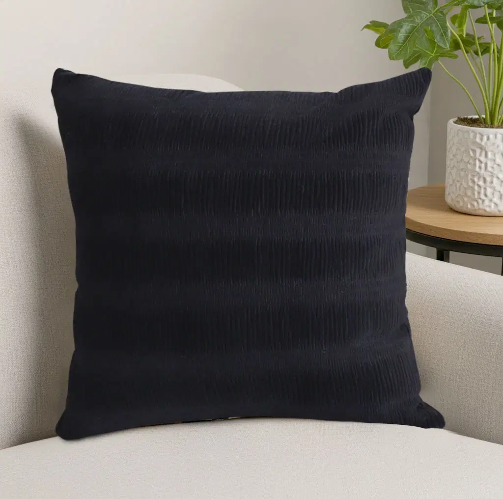 SOGA 2X 45cm Luxurious Black Velvet Decorative Pillow Covers – Soft Polyester Throw Cushion Cases for Sofa, Couch, or Bed