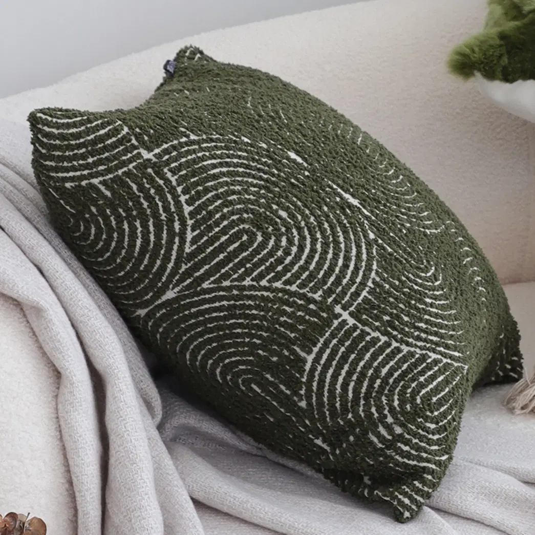 SOGA 2X 45cm Modern Boho Green Tufted Pillow Covers – Decorative Textured Throw Pillowcases for Sofa, Bed & Home Decor