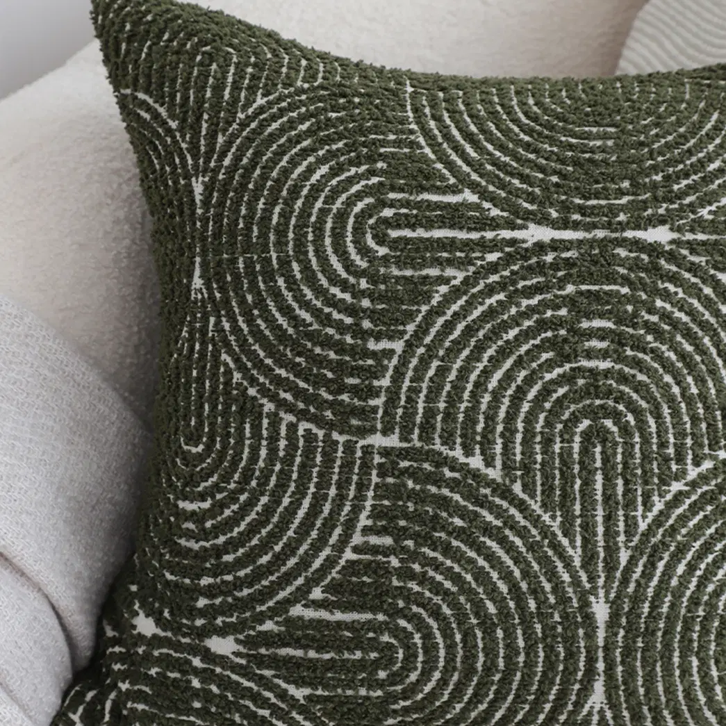 SOGA 2X 45cm Modern Boho Green Tufted Pillow Covers – Decorative Textured Throw Pillowcases for Sofa, Bed & Home Decor