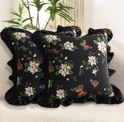 SOGA 2X 45cm Square Vintage Decorative Embroidered Square Throw Pillow
