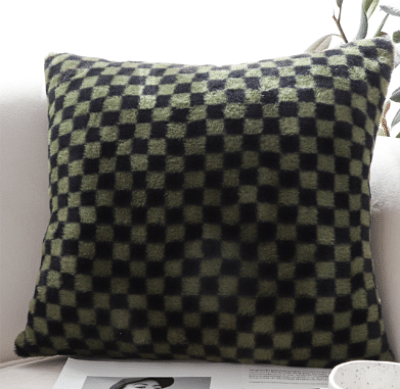 SOGA 2X 45cm Urban Light Luxury Pillow Dark Night Green Checkered Square Throw Pillow