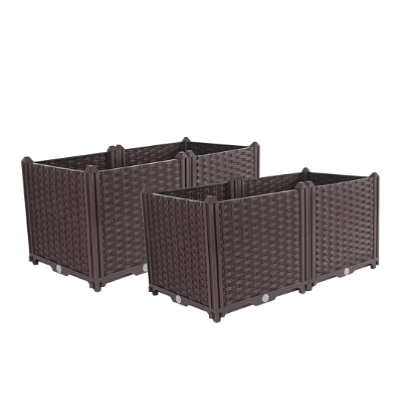 SOGA 2X 80cm Raised Planter Box Vegetable Herb Flower Outdoor Plastic Plants Garden Bed Deepen