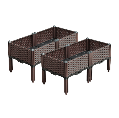 SOGA 2X 80cm Raised Planter Box Vegetable Herb Flower Outdoor Plastic Plants Garden Bed with Legs